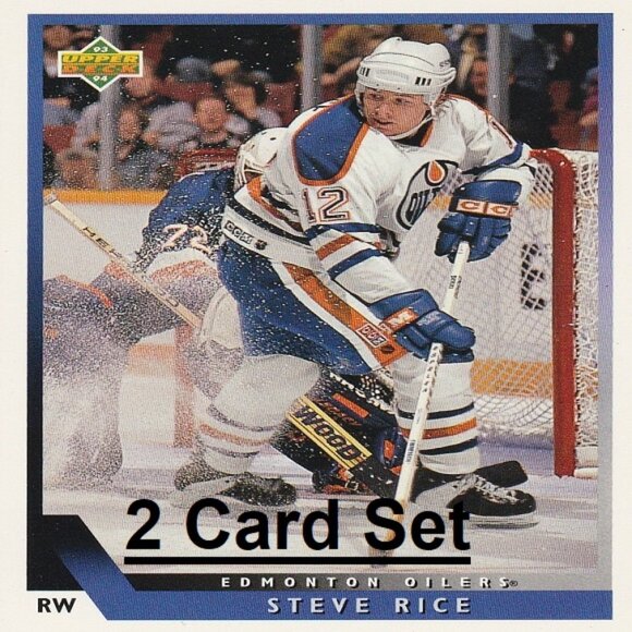 Steve Rice Edmonton Oilers NHL Hockey Card Collection - 2 Card Set - Picture 1 of 3
